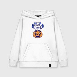 Толстовка детская хлопковая Halloween owl, цвет: белый