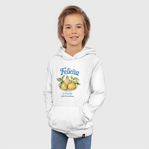 Детская толстовка-худи Тарелка с лимонами / Белый – фото 3