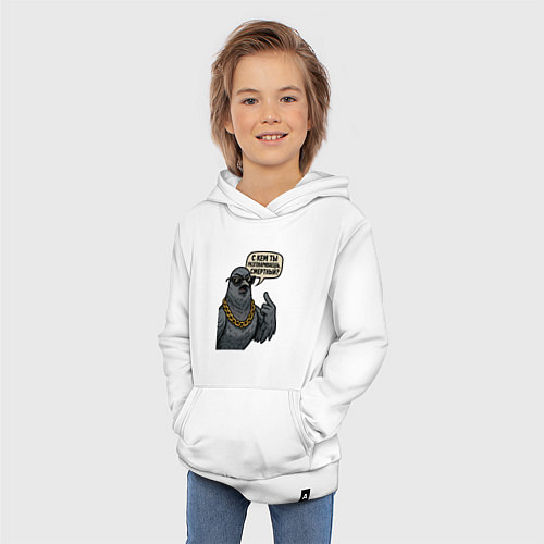 Детская толстовка-худи С кем ты разговариваешь смертный / Белый – фото 3
