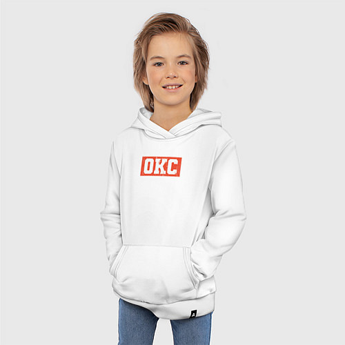 Детская толстовка-худи OKC - basketball / Белый – фото 3