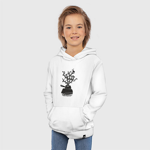 Детская толстовка-худи Tank tree / Белый – фото 3