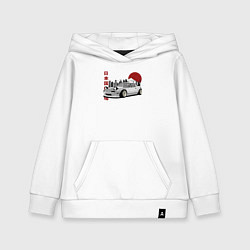 Толстовка детская хлопковая Mazda Miata art, цвет: белый