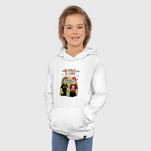 Детская толстовка-худи Король и Шут мультяшный стиль / Белый – фото 3