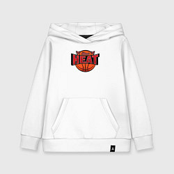 Толстовка детская хлопковая Майами Хит - баскетбол, цвет: белый