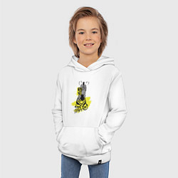 Толстовка детская хлопковая Зебра на желтом, цвет: белый — фото 2