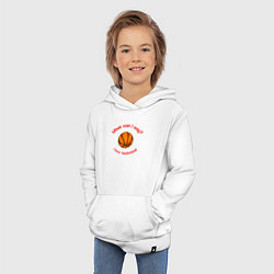 Толстовка детская хлопковая Хочу сказать что люблю баскетбол, цвет: белый — фото 2
