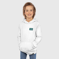 Толстовка детская хлопковая Номер 333 - Игра в кальмара, цвет: белый — фото 2