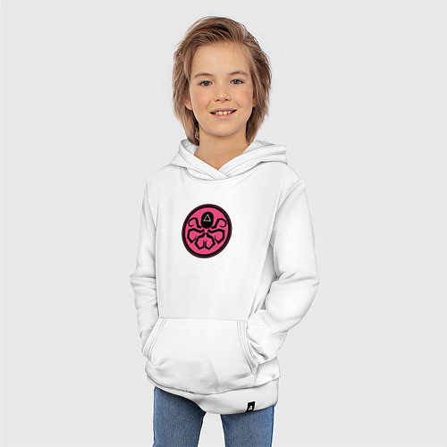 Детская толстовка-худи Кальмар треугольник / Белый – фото 3