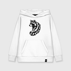 Толстовка детская хлопковая Енот в стиле граффити, цвет: белый