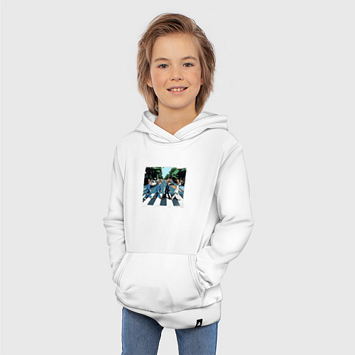 Детская толстовка-худи Коты Битлз / Белый – фото 3