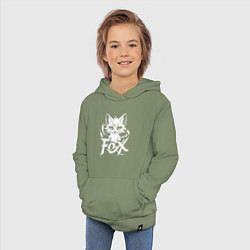 Толстовка детская хлопковая Лисичка динамичная, цвет: авокадо — фото 2