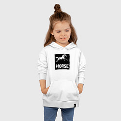 Толстовка детская хлопковая Лошадь в прыжке, цвет: белый — фото 2