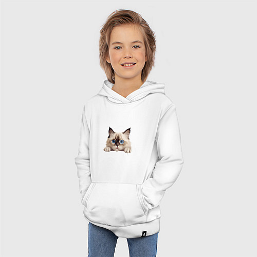 Детская толстовка-худи Ragdoll cat / Белый – фото 3