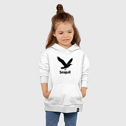 Толстовка детская хлопковая Черная чайка, цвет: белый — фото 2