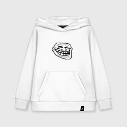 Толстовка детская хлопковая Тролфейс хит 2025, цвет: белый