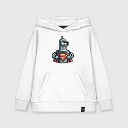 Толстовка детская хлопковая Super Bender meme, цвет: белый