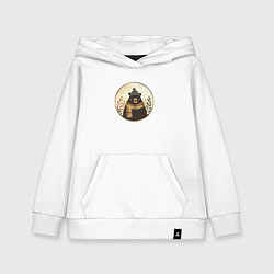 Толстовка детская хлопковая Мишка в шарфе и шапке, цвет: белый