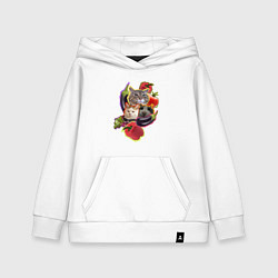 Толстовка детская хлопковая Кото-салат - мем с котами, цвет: белый