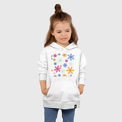 Толстовка детская хлопковая Цветочный орнамент, цвет: белый — фото 2