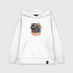 Толстовка детская хлопковая Хэллоуин зомби пати, цвет: белый