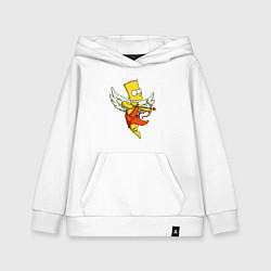 Толстовка детская хлопковая Bart Simpson Cupid, цвет: белый