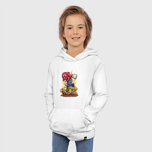 Детская толстовка-худи Марио / Белый – фото 3