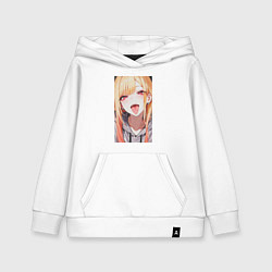 Толстовка детская хлопковая Марин Китагава - кукла, цвет: белый
