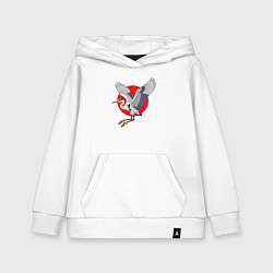 Толстовка детская хлопковая Цапля на закате, цвет: белый