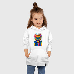 Толстовка детская хлопковая Лиса Pop Colors, цвет: белый — фото 2