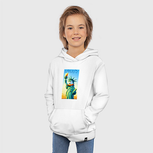 Детская толстовка-худи Статуя свободы - Дональд Дак / Белый – фото 3