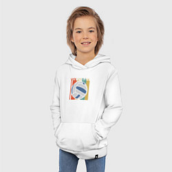 Толстовка детская хлопковая Volleyball colors, цвет: белый — фото 2