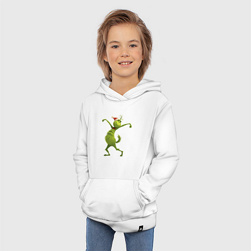 Детская толстовка-худи Гринч в предвкушении нового года / Белый – фото 3
