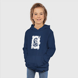 Толстовка детская хлопковая Белый жеребец, цвет: тёмно-синий — фото 2