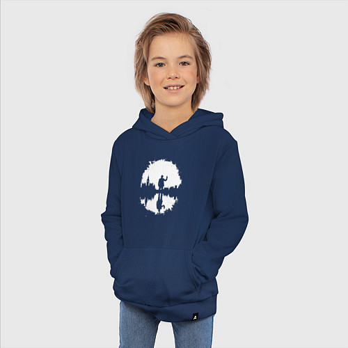 Детская толстовка-худи Тень человека в Англии / Тёмно-синий – фото 3