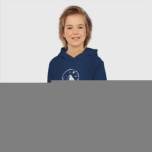 Детская толстовка-худи Лунная тайна пирамид / Тёмно-синий – фото 3