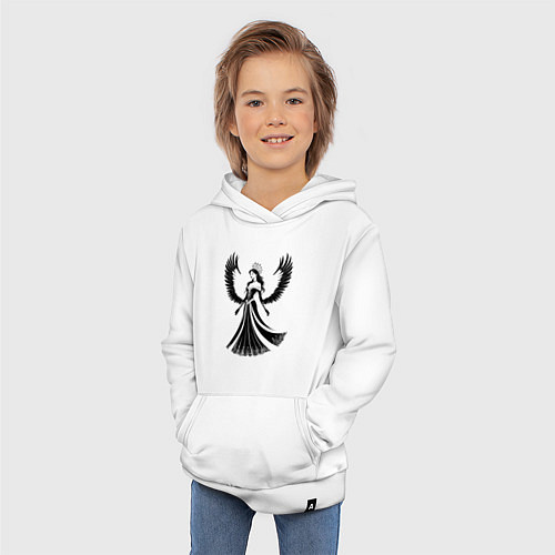 Детская толстовка-худи Тёмная грация / Белый – фото 3