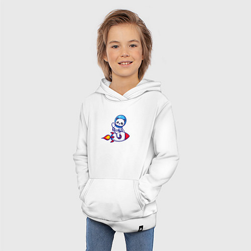 Детская толстовка-худи Космическая панда / Белый – фото 3