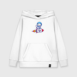 Толстовка детская хлопковая Космическая панда, цвет: белый
