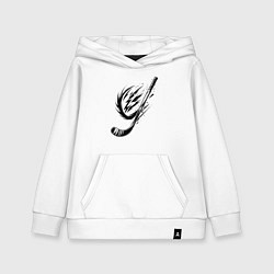 Толстовка детская хлопковая Динамичная клюшка, цвет: белый