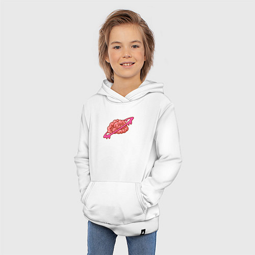 Детская толстовка-худи Saturn brain / Белый – фото 3