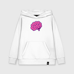 Толстовка детская хлопковая Pinky brain, цвет: белый
