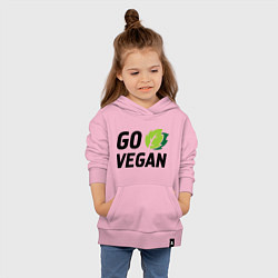 Толстовка детская хлопковая Go vegan, цвет: светло-розовый — фото 2