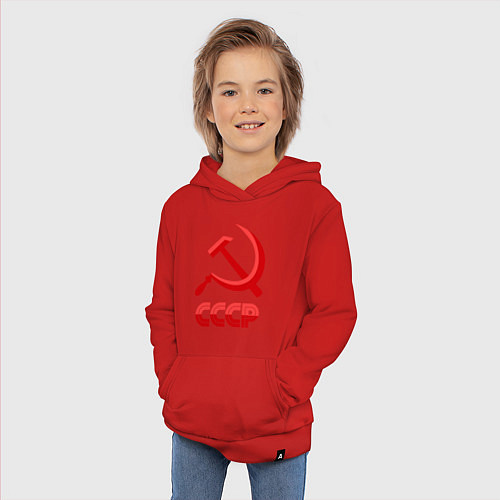 Детская толстовка-худи СССР Логотип / Красный – фото 3