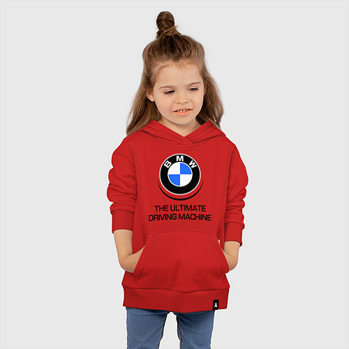 Детская толстовка-худи BMW Driving Machine / Красный – фото 4