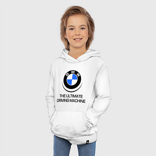 Детская толстовка-худи BMW Driving Machine / Белый – фото 3