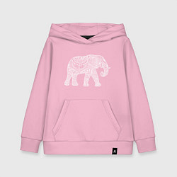 Толстовка детская хлопковая Расписной слон, цвет: светло-розовый