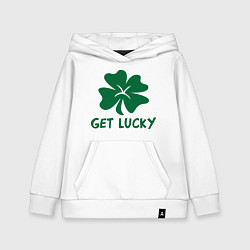 Толстовка детская хлопковая Get lucky, цвет: белый