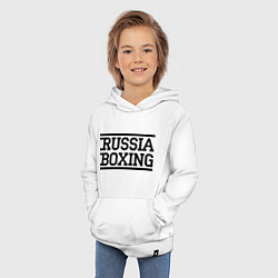 Толстовка детская хлопковая Russia boxing, цвет: белый — фото 2