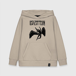 Толстовка детская хлопковая Led Zeppelin Swan, цвет: миндальный