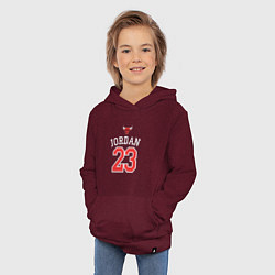 Толстовка детская хлопковая Jordan 23, цвет: меланж-бордовый — фото 2